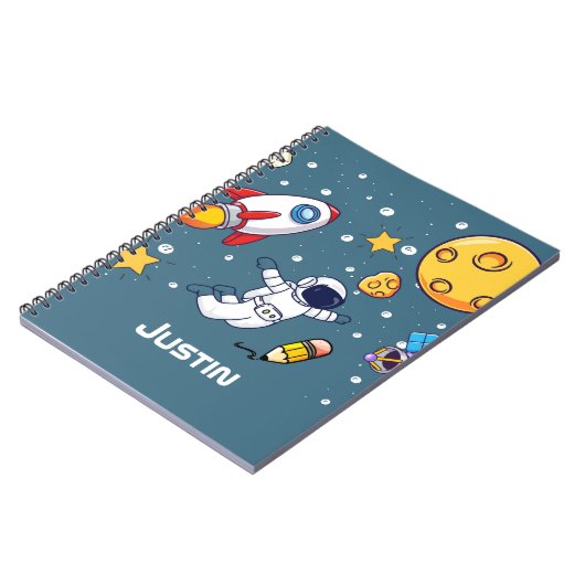 Gepersonaliseerde Astronaut Space School benodigdh Notitieboek (Linkerzijde)