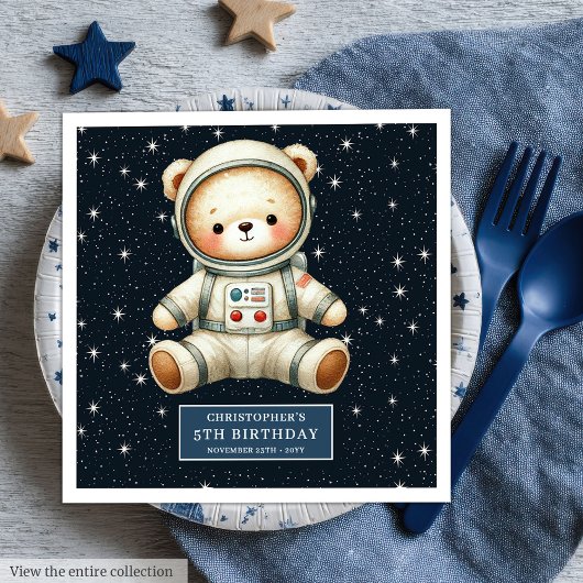 Gepersonaliseerde astronaut Teddy Napkins Baby sho Servet