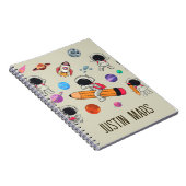 Gepersonaliseerde astronauten en planeten terug na notitieboek (Rechterzijde)