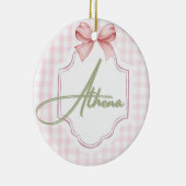 Gepersonaliseerde Athena Baby Girl Nursery Bow & G Keramisch Ornament (Rechts)