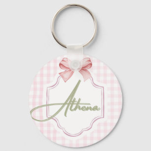Gepersonaliseerde Athena Baby Girl Nursery Bow & G Sleutelhanger