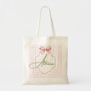 Gepersonaliseerde Athena Baby Girl Nursery Bow & G Tote Bag