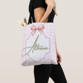 Gepersonaliseerde Athena Baby Girl Nursery Bow & G Tote Bag (Dichtbij)