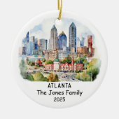 Gepersonaliseerde Atlanta Ornament, Georgia Keramisch Ornament (Voorkant)