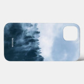 Gepersonaliseerde atmosferische mist over een bos Case-Mate iPhone case (Achterkant (horizontaal))