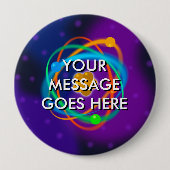 Gepersonaliseerde atomaire structuurvlekken ronde button 4,0 cm (Voorkant)