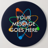 gepersonaliseerde atoomstructuur ronde button 6,0 cm (Voorkant)