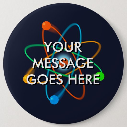 gepersonaliseerde atoomstructuur ronde button 6,0 cm (Voorkant)