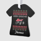 Gepersonaliseerde ATV Ugly KerstSweater Ornament (voorkant)