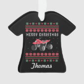 Gepersonaliseerde ATV Ugly KerstSweater Ornament (voorkant)