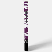 Gepersonaliseerde  aubergine Damask en Polka Dot Case-Mate iPhone Case (Achterkant / Links)