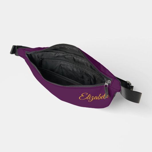 Gepersonaliseerde aubergine Paarse Classic Solid P Heuptasje (Open)