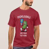 Gepersonaliseerde augurk spelen Pickleball Grappig T-shirt (Voorkant)