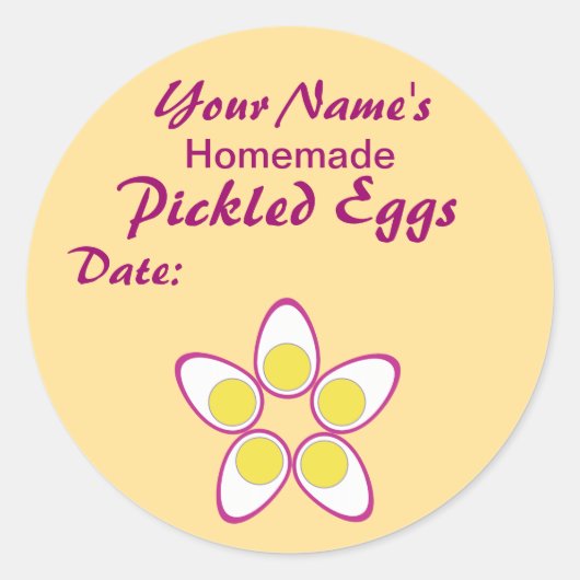 Gepersonaliseerde augurken etiketten Pickled Eggs (Voorkant)