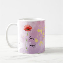 Gepersonaliseerde August Flower Mok