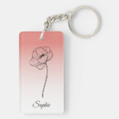 Gepersonaliseerde August Geboortebloem Sleutelhang Sleutelhanger (achterkant)