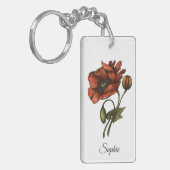 Gepersonaliseerde August Geboortebloem Sleutelhang Sleutelhanger (Voorkant Links)