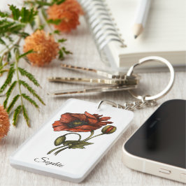 Gepersonaliseerde August Geboortebloem Sleutelhang Sleutelhanger