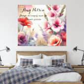 Gepersonaliseerde augustus verjaardag bloemen cade canvas afdruk (Insitu (Slaapkamer))