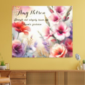 Gepersonaliseerde augustus verjaardag bloemen cade canvas afdruk (Insitu (Woonkamer))