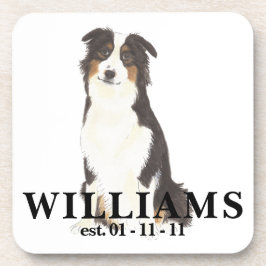 Gepersonaliseerde Aussie Australian Shepherd Dog Bier Onderzetter