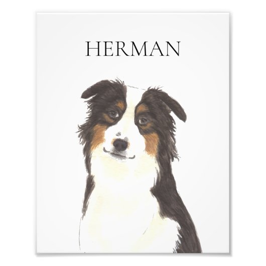 Gepersonaliseerde Aussie Australian Shepherd Foto Afdruk (Voorkant)
