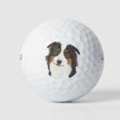 Gepersonaliseerde Aussie Australian Shepherd Golfballen (Voorkant)
