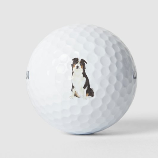 Gepersonaliseerde Aussie Australian Shepherd Golfballen (Voorkant)