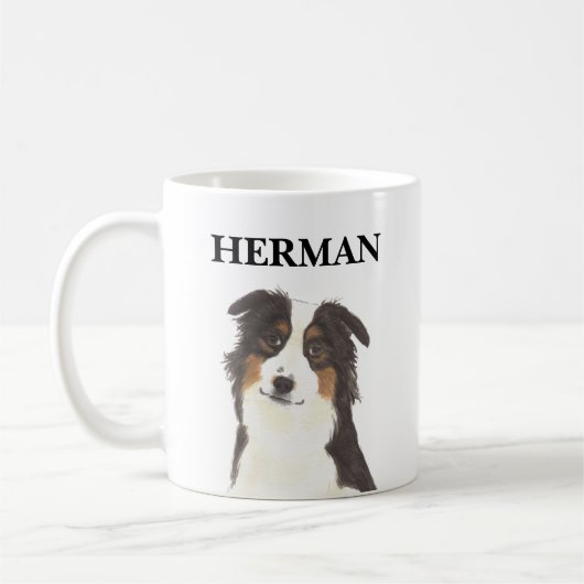 Gepersonaliseerde Aussie Australian Shepherd Koffiemok (Links)