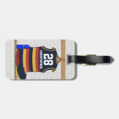 Gepersonaliseerde Aussie Rules Football Jersey BRY Bagagelabel (Achterkant horizontaal)