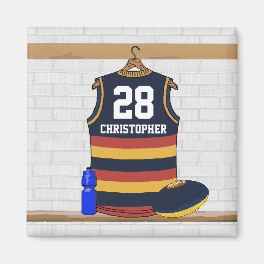 Gepersonaliseerde Aussie Rules Football Jersey BRY Magneet (Voorkant)