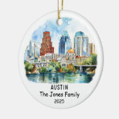 Gepersonaliseerde Austin Ornament, Texas Keramisch Ornament (Links)