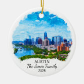 Gepersonaliseerde Austin Ornament, Texas State Keramisch Ornament (Voorkant)