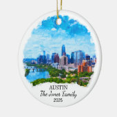 Gepersonaliseerde Austin Ornament, Texas State Keramisch Ornament (Links)