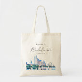 Gepersonaliseerde Austin Skyline Bachelorette Part Tote Bag (Voorkant)