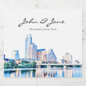 Gepersonaliseerde Austin Texas Bruiloft Mousserend Sparkling Wijnetiket (Enkel label)