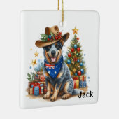 Gepersonaliseerde Australian Cattle Dog Kerstmis Keramisch Ornament (Rechts)