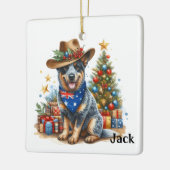 Gepersonaliseerde Australian Cattle Dog Kerstmis Keramisch Ornament (Links)