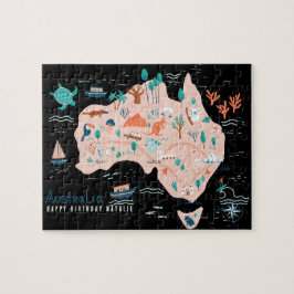 Gepersonaliseerde Australië Kaart Jigsaw Puzzel vo