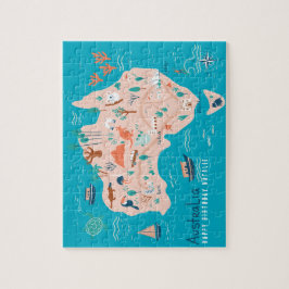 Gepersonaliseerde Australië Kaart Jigsaw Puzzel vo