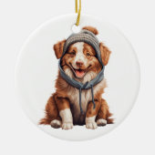 Gepersonaliseerde Australische Herder Dog Art Keramisch Ornament (Voorkant)
