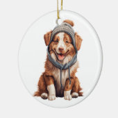 Gepersonaliseerde Australische Herder Dog Art Keramisch Ornament (Links)
