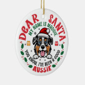 Gepersonaliseerde Australische Herder Hond Kerstmi Keramisch Ornament (Rechts)