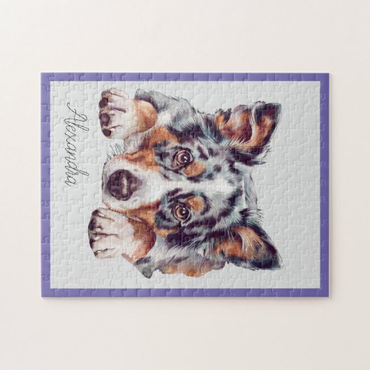 Gepersonaliseerde Australische Herder Jigsaw Puzze Legpuzzel (Horizontaal)