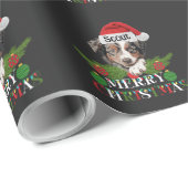 Gepersonaliseerde Australische Herder Vrolijk Kers Cadeaupapier (Rol Hoek)