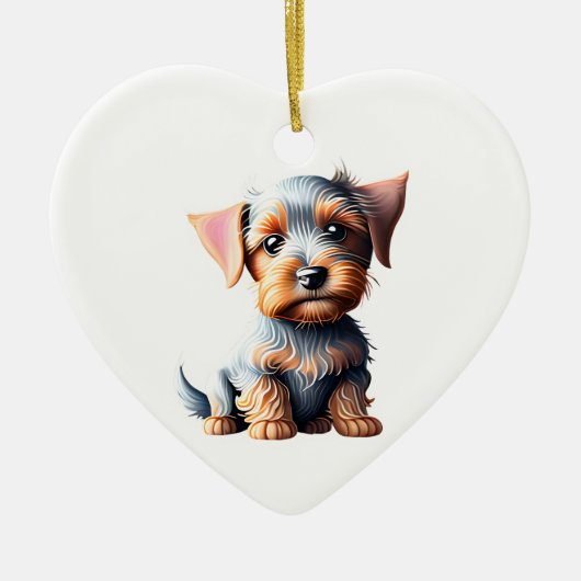 Gepersonaliseerde Australische Terrier Puppy Keramisch Ornament (Voorkant)