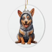 Gepersonaliseerde Australische vee hond kunst Keramisch Ornament (Links)