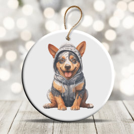 Gepersonaliseerde Australische vee hond kunst Keramisch Ornament
