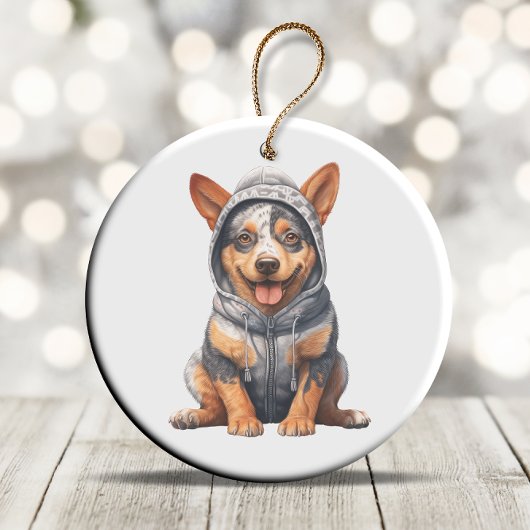 Gepersonaliseerde Australische vee hond kunst Keramisch Ornament