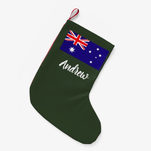 Gepersonaliseerde Australische vlag Kerstkous Kleine Kerstsok (Voorkant (Hangend))